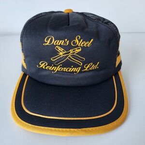 Vintage Dan's Steel Reinforcing Ltd Trucker‎ Hat Cap Snapback Triple Stripe 80s